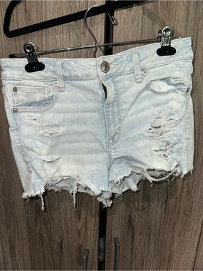 American Eagle Light Blue Next Level Stretch Jean Shorts